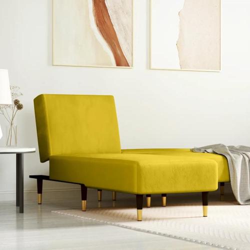 Prolenta Premium - Chaise Longue Jaune Velours