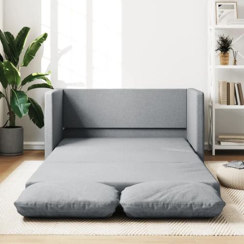 Prolenta Premium - Canapé-Lit 2 En 1 Gris Clair 112x174x55 Cm Tissu