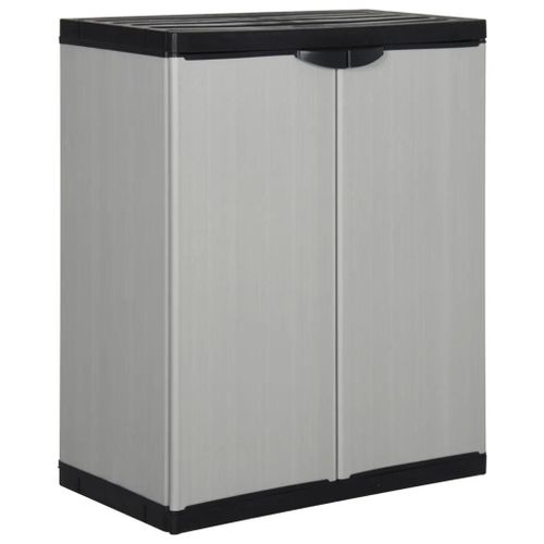 Prolenta Premium - Armoire De Rangement De Jardin 1 Étagère Gris/Noir 68x40x85 Cm