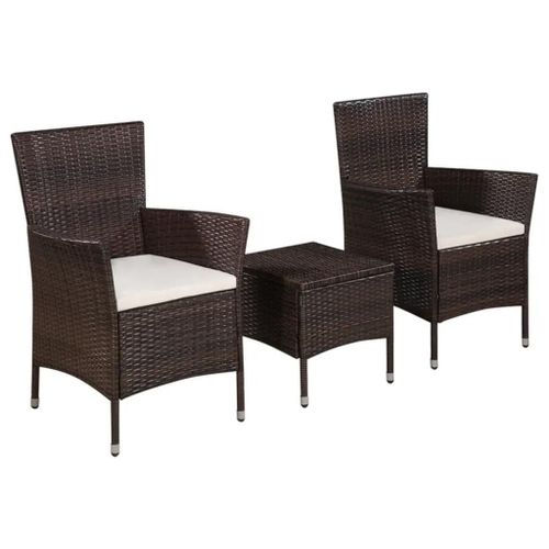 Prolenta Premium - Mobilier De Bistro 3 Pcs Résine Tressée Marron