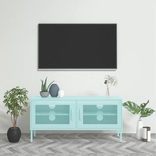 Prolenta Premium - Meuble Tv Vert Menthe 105x35x50 Cm Acier