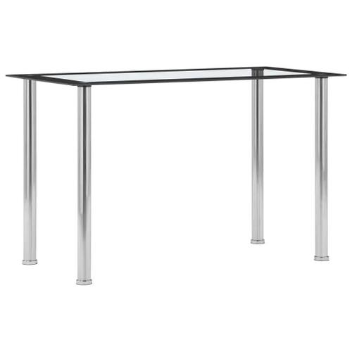 Prolenta Premium - Table À Manger Noir Et Transparent 120x60x75 Cm Verre Trempé