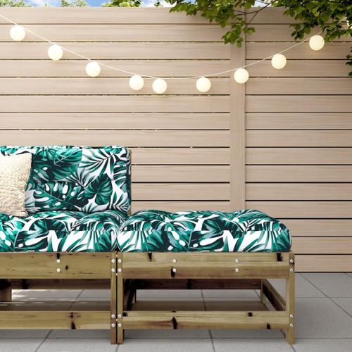 Prolenta Premium - Repose-Pied De Jardin Avec Coussin Bois De Pin Imprégné