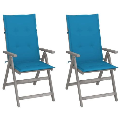 Prolenta Premium - Chaises Inclinables De Jardin Lot De 2 Et Coussins Bois Acacia