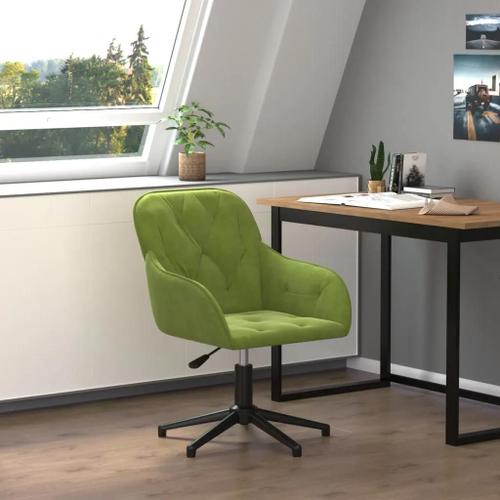 Prolenta Premium - Chaise Pivotante De Bureau Vert Clair Velours