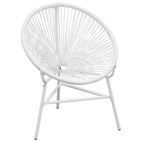 Prolenta Premium - Chaise De Jardin En Corde Forme De Lune Résine Tressée Blanc