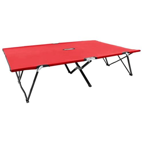 Prolenta Premium - Chaise Longue Pliable 2 Places Rouge Acier