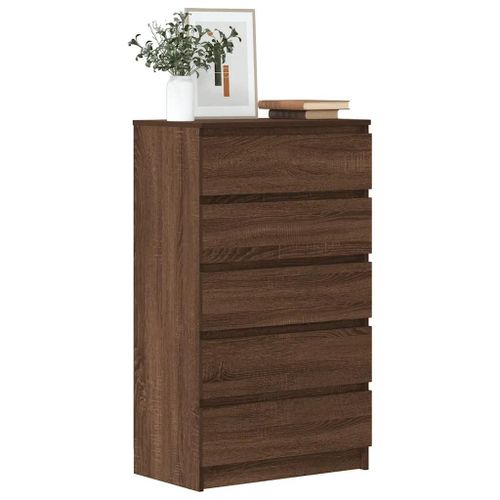 Prolenta Premium - Commode Chêne Marron 60x36x103 Cm Bois D'ingénierie