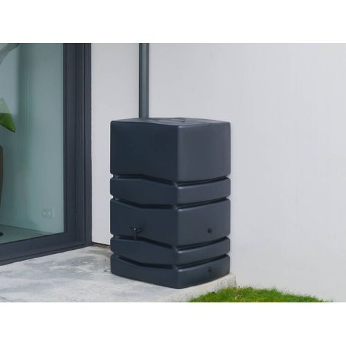 Récupérateur d'eau de pluie mural anthracite avec robinet 450 L - Nature