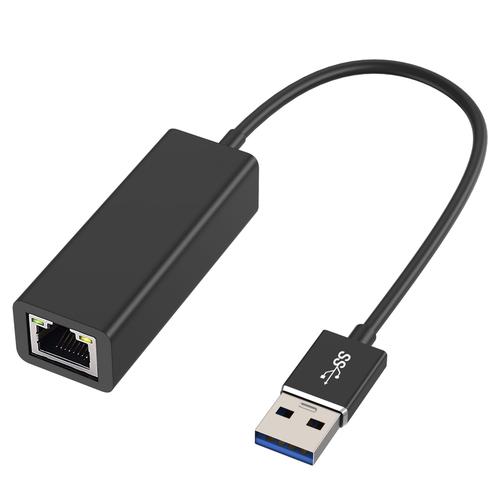 Adaptateur USB vers Ethernet USB 3.0 vers Rj45 Gigabit à 1000 Mbps pour Ordinateur/Switch Windows/Mac OS/Linux