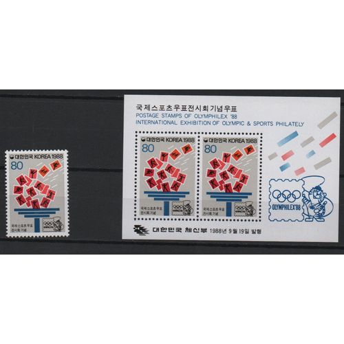 Corée Du Sud Timbres Exposition Philatélique Olympique