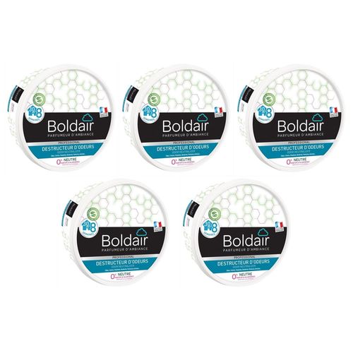 Boldair Lot de 5 Gels Destructeur d'Odeurs Neutre 300g