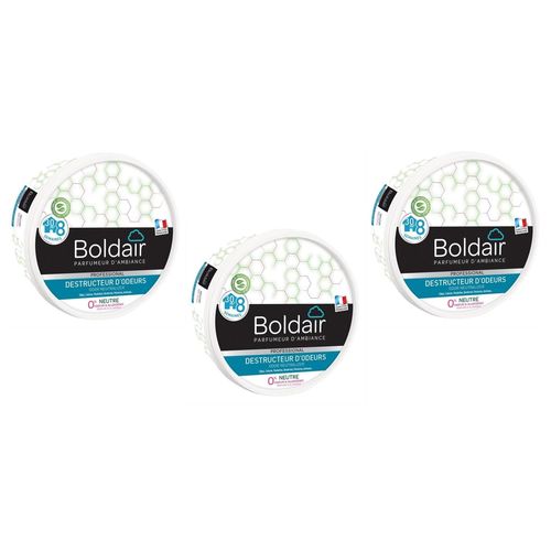 Boldair Lot de 3 Gels Destructeur d'Odeurs Neutre 300g