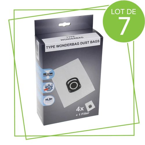 Lot de 7 boîtes de 4 sacs + 1 filtre HYGIENE+ Aspirateur (ZR200520 MOULINEX ROWENTA TEFAL)
