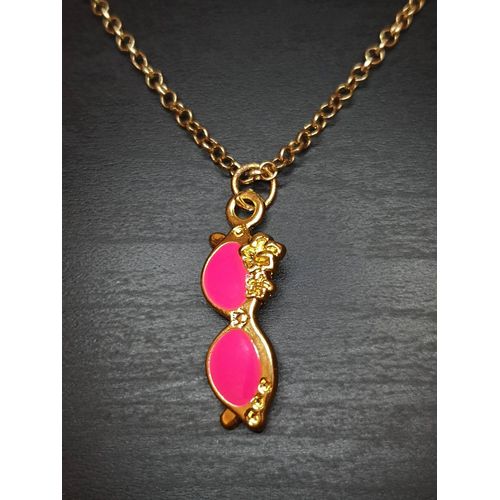 Collier Fantaisie "Lunettes" Roses
