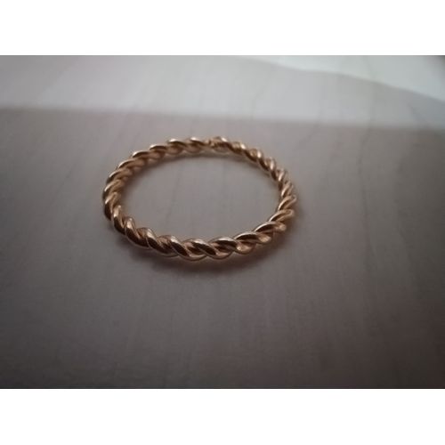 Bague Métal Doré,Anneau Tressé ,Taille 18