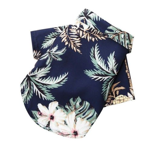 Chemise Hawaïenne Pour Chien De Style Plage,Teddy,Bouledogue Français,Chat,Animal De Compagnie Petit À Moyen,Veste Pour Animaux De Compagnie,Vêtements D'été - Type Black-S
