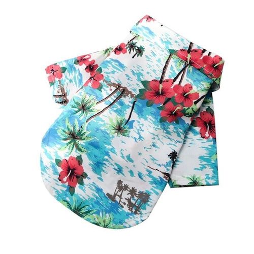 Chemise Hawaïenne Pour Chien De Style Plage,Teddy,Bouledogue Français,Chat,Animal De Compagnie Petit À Moyen,Veste Pour Animaux De Compagnie,Vêtements D'été - Type Light Blue-Xs