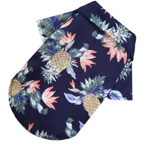 Chemise Hawaïenne Pour Chien De Style Plage,Teddy,Bouledogue Français,Chat,Animal De Compagnie Petit À Moyen,Veste Pour Animaux De Compagnie,Vêtements D'été - Type Navy Blue-S