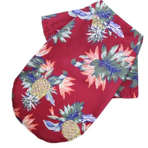 Chemise Hawaïenne Pour Chien De Style Plage,Teddy,Bouledogue Français,Chat,Animal De Compagnie Petit À Moyen,Veste Pour Animaux De Compagnie,Vêtements D'été - Type Wine Red-M