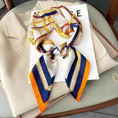 Foulard Carré En Satin Doux Pour Femme,Design De Luxe,Imprimé Joprint,Bandeau De Tête,Hijab,Sac,Ruban,Cadeau