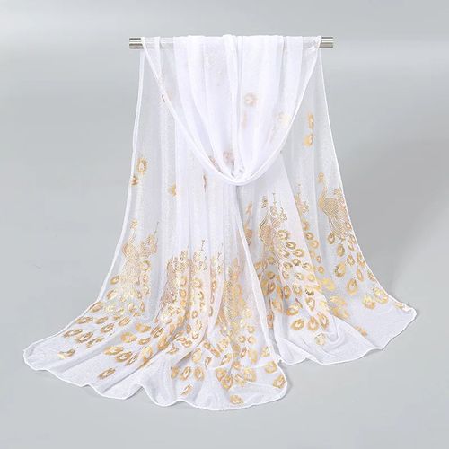 Foulard Paon Bronzant Pour Femme,Élégant,Mince,Respirant,Shaclubwomen,Crème Solaire,Coupe-Vent,Tête Ronde,Serviette De Plage De Voyage,170cm X 60cm