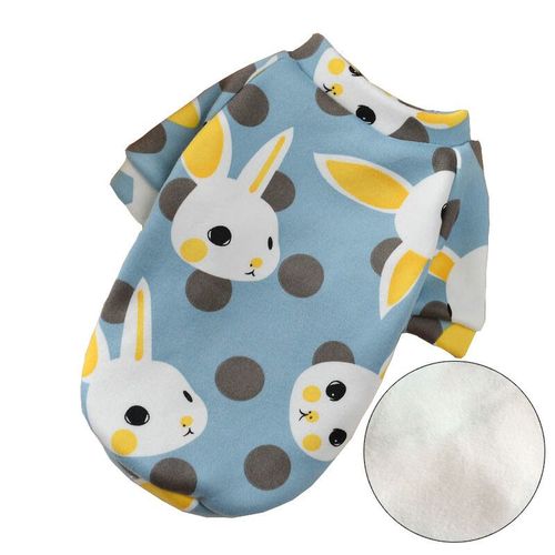 Sweat-Shirt D'hiver Chaud Pour Petits Chiens,Vêtements Pour Animaux De Compagnie,Bouledogue Français,Yorkshire,Chiot Confortable,Pull Pour Chien,Sweat À Capuche - Type Blue Rabbit-L-16