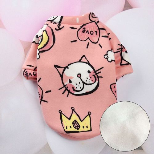 Sweat-Shirt D'hiver Chaud Pour Petits Chiens,Vêtements Pour Animaux De Compagnie,Bouledogue Français,Yorkshire,Chiot Confortable,Pull Pour Chien,Sweat À Capuche - Type Pink Ranicow-L-16