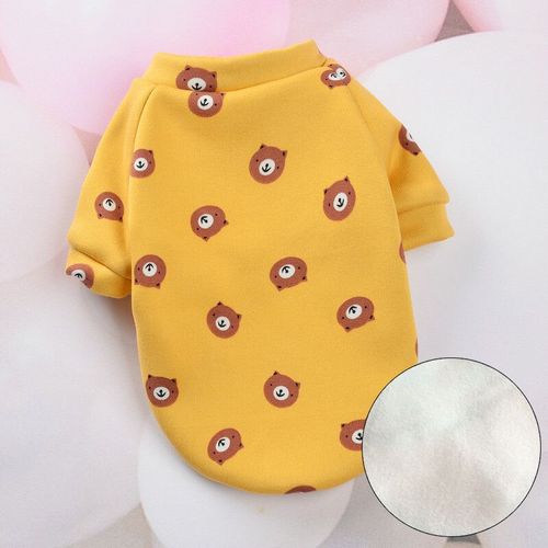 Sweat-Shirt D'hiver Chaud Pour Petits Chiens,Vêtements Pour Animaux De Compagnie,Bouledogue Français,Yorkshire,Chiot Confortable,Pull Pour Chien,Sweat À Capuche - Type Yellow Bear-S-12
