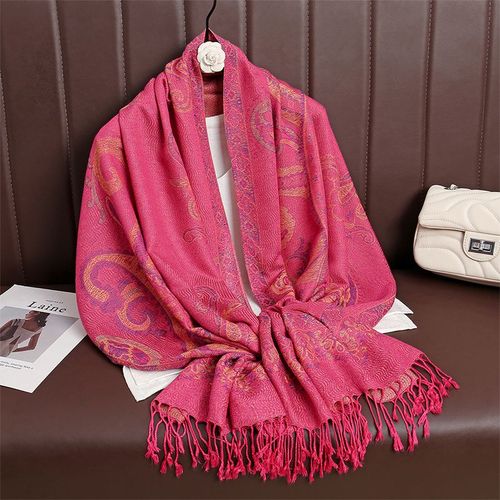 Écharpe en cachemire Paisley pour femme,Hijab musulman,Pampilles,Châle Rond Pashmina,Style Ethnique,Hiver,Chaud,Optique,Jacquard,Voyage,Designer