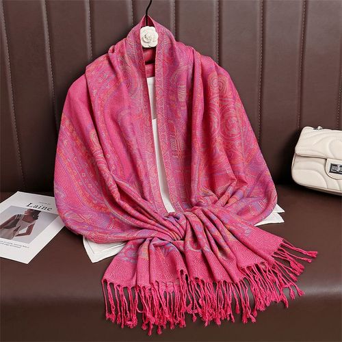 Écharpe en cachemire Paisley pour femme,Hijab musulman,Pampilles,Châle Rond Pashmina,Style Ethnique,Hiver,Chaud,Optique,Jacquard,Voyage,Designer