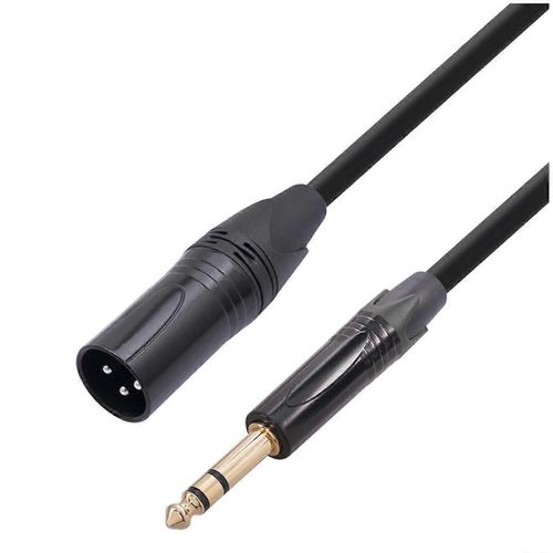Câble audio jack 6,35 mm vers XLR Câble d¿interface symétrique XLR mâle 6,35 mm (1/4 po) mâle à 3 broches pour M