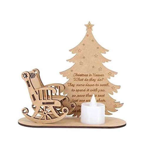 Bougie Lumière Table Bougies Bois Chaise à bascule Paysage de table Décor Blocs de Noël Décor Noël Woo