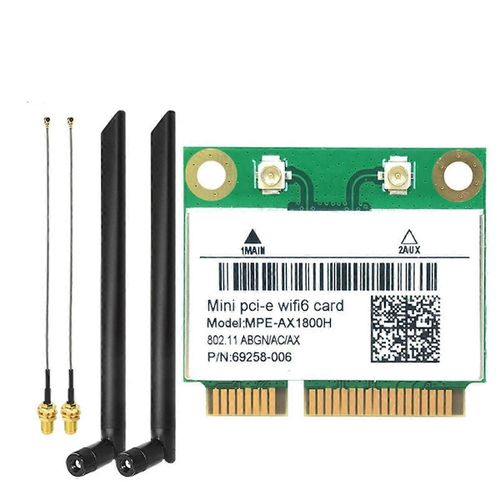 RTL8852BE Carte WIFI6 + 2xAntennes AX1800M WiFi Bluetooth5.2 2.4 GHz / 5 GHz Adaptateur de carte WIFI 802.11ax fo