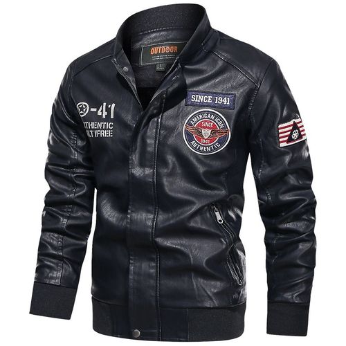 Veste De Moto En Cuir Pu Trempé Pour Hommes,Blocage Des Documents,Opérabilité Américaine,Pilote Ur Décontracté,Printemps Et Automne