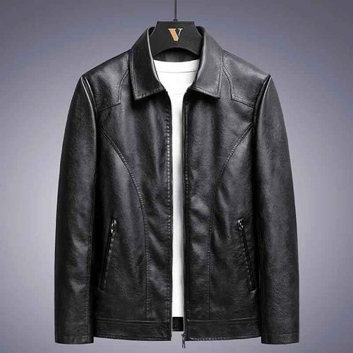 Veste En Cuir Bergame Confortable Pour Hommes,Veste En Cuir Grande Taille,Nouvelle Version Coréenne Populaire,Style Printemps Et Automne