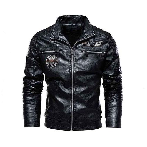 Blouson D'hiver En Similicuir Homme,Vêtement D'extérieur Vintage
