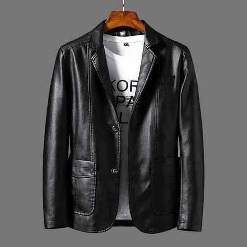 Blouson De Motard En Cuir Homme,Slim Imbibé,Décontracté Et À La Mode,Printemps Et Automne