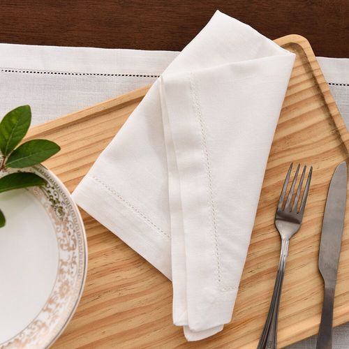 Serviettes De Table Blanches En Coton Et Lin,4 Tailles,12 Pièces,Pour Fête De Mariage,Restaurant,Maison