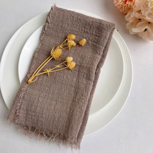 Serviettes De Cuisine En Gaze De Coton 32x32cm,Style Rétro Bavure,Rustique,Pour Salle À Manger,En Lin,Pour Fête De Mariage,Décor De Table,6 Pièces