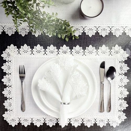 Serviette De Cocktail En Dentelle,2 Pièces,Pour Fête,Mariage,Ourlet Blanc,Table,Grill,Lin,Coton