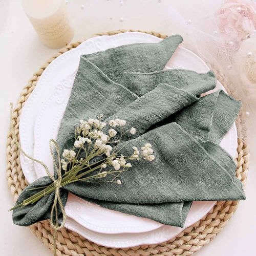 Serviettes De Table En Gaze Et Crêpe Faites À La Main,En Tissu De Coton Blanc Et Rose,Décor De Mariage,10 Pièces