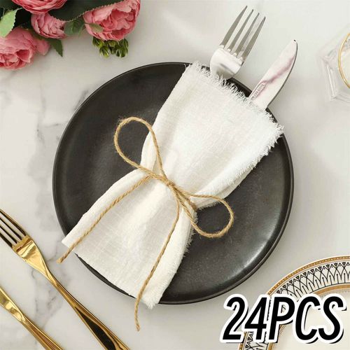 Serviettes De Table En Lin Et Coton Rose,30x30cm,Décoration Pour Fêtes,Mariages Et Dîners