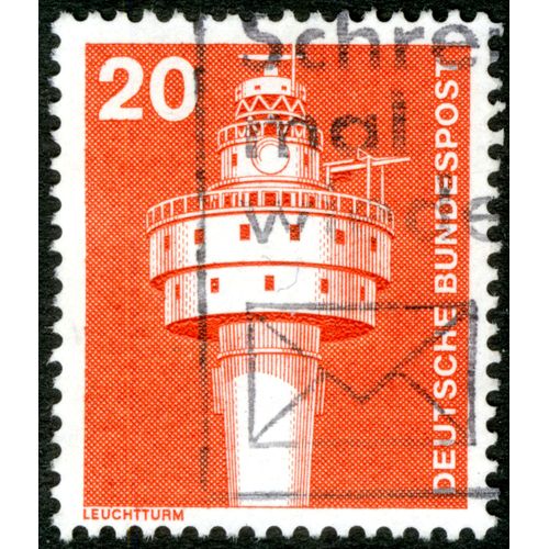 Timbre Oblitéré Deutsche Bundespost, Leuchtturm, 20