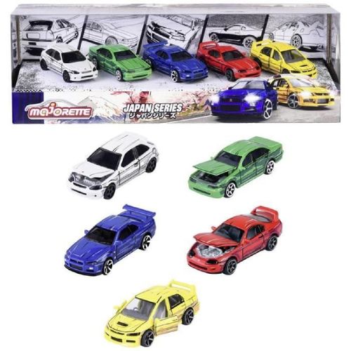 Coffret De Véhicules Miniatures - Majorette - Japan Series - 5 Véhicules En Métal - Échelle 1/64 - Des 3 Ans