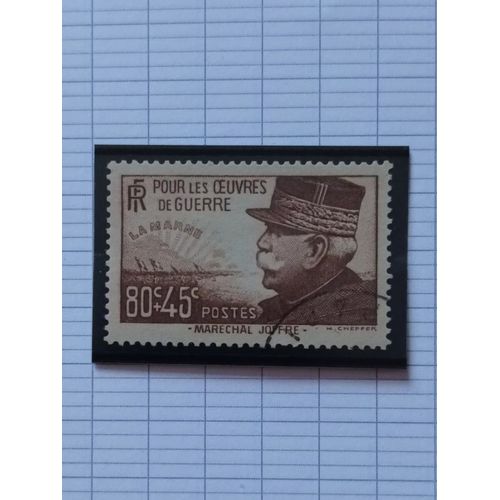 L85 -- Timbre Oblitéré France N ° 454 -- Année 1940 -- " Au Profit Des Oeuvres De Guerre, Le Maréchal Joffre ".