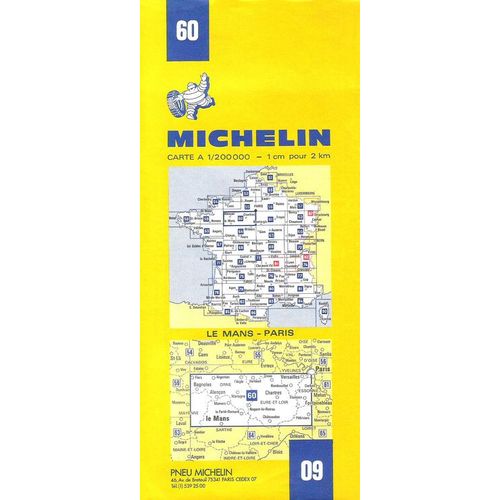 Carte Michelin N° 60 : Paris - Le Mans - Carte Au 200.000e