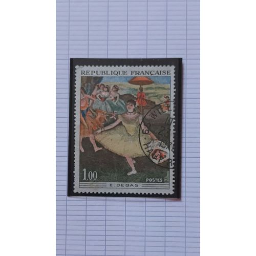 L86 -- Timbre Oblitéré France N° 1653 -- Année 1970 -- Oeuvre D'art, Danseuse Au Bouquet Saluant, De Degas (1834-1917) ".