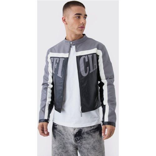 Veste Biker Slim En Simili - Official Homme - Gris - Xl, Gris