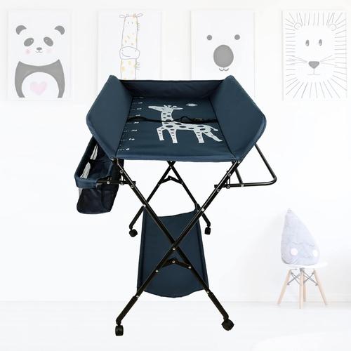 Table A Langer Pliante Plan A Langer Sans Baignoire Table À Langer Pliable Avec Espace De Rangement Réglable En Hauteur 92/95/98 Cm Jusqu'à 15 Kg,Bleu Foncé-Noir A,80×66×(92-98) Cm